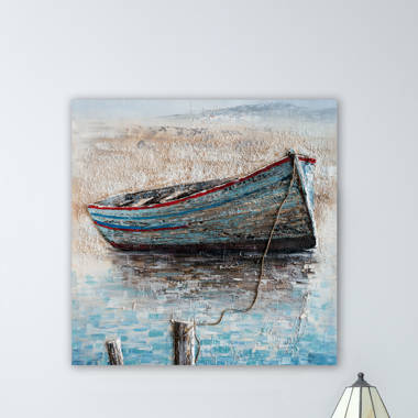 The Boat On The Beach On Canvas Painting